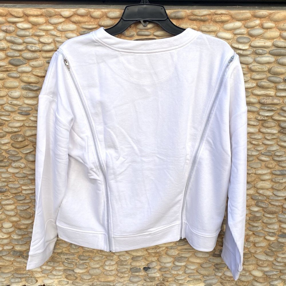 Lucky in Love White ZIPS ARE SEALED Sweatshirt/Jacket. Size Large. NWT - Picture 6 of 11